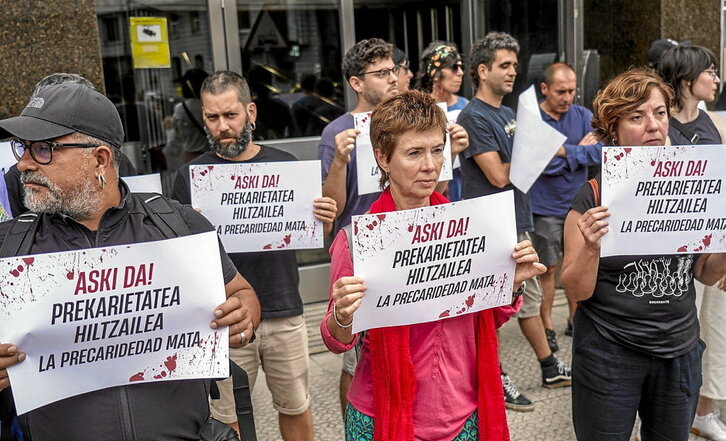 Movilización de los sindicatos LAB, ESK, Steilas, EHNE-Etxalde e HIRU.