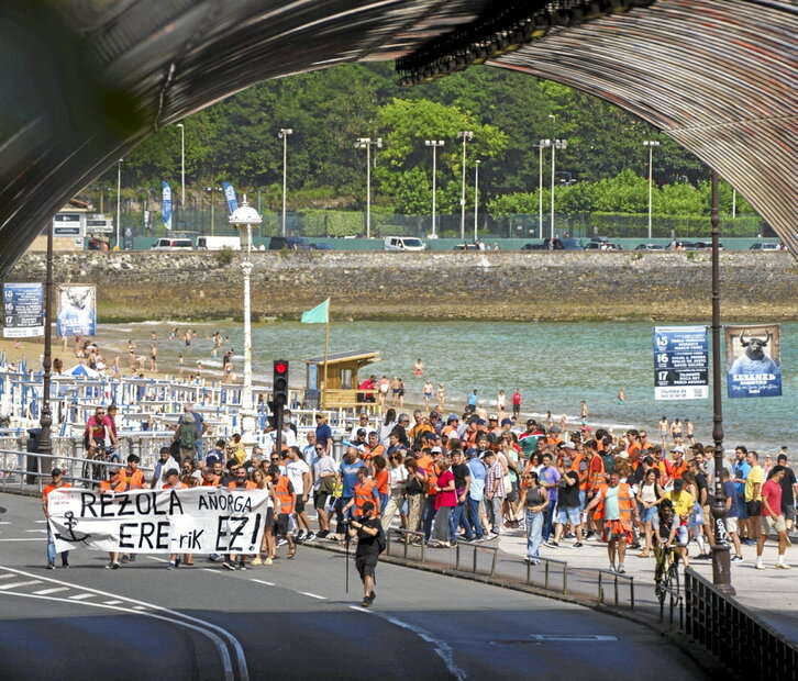 Uztailean langileek egindako protesta, Donostian.