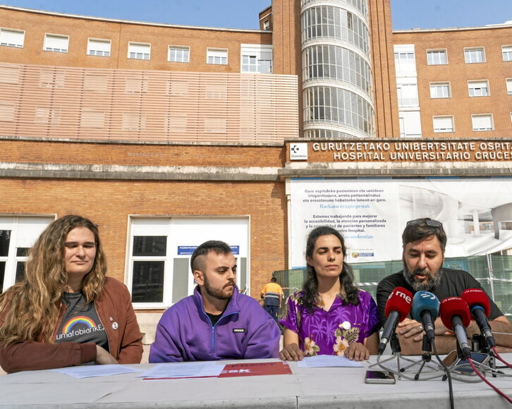 Comparecencia del sindicato ESK, y los colectivos Lumagorri HAT, Anitzak y Loratuz Lotu.