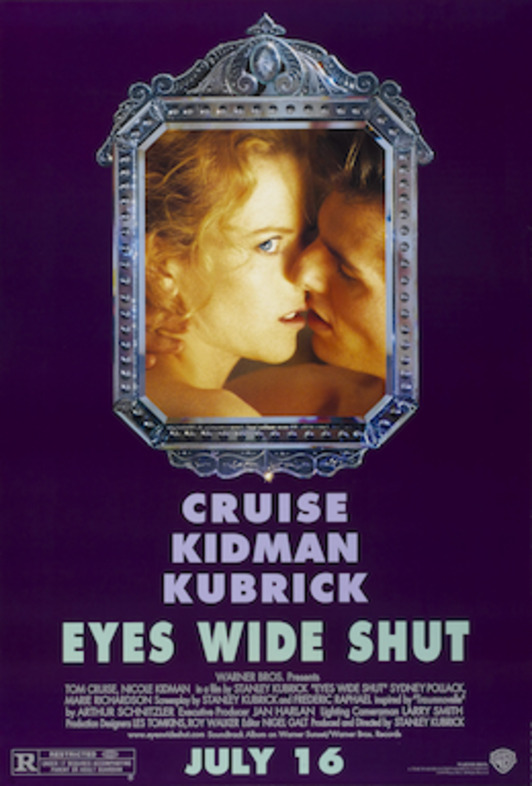 Cartel promocional de ‘Eyes wide shut’, con Kidman y Cruise ante el espejo.