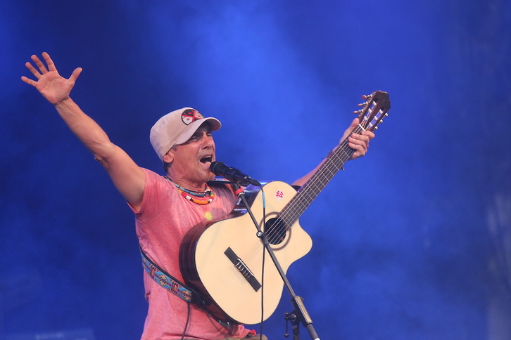Manu Chao, en un concierto en Arrasate en julio de 2023.