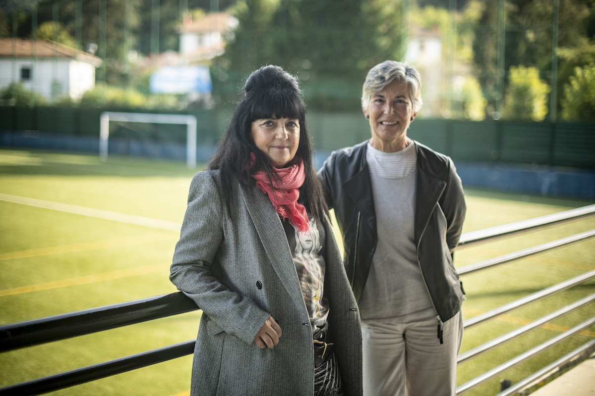 Silvia Tutor eta Marieli Aurtenetxe, omenaldia hasi baino lehen. (Jaizki FONTANEDA / FOKU)