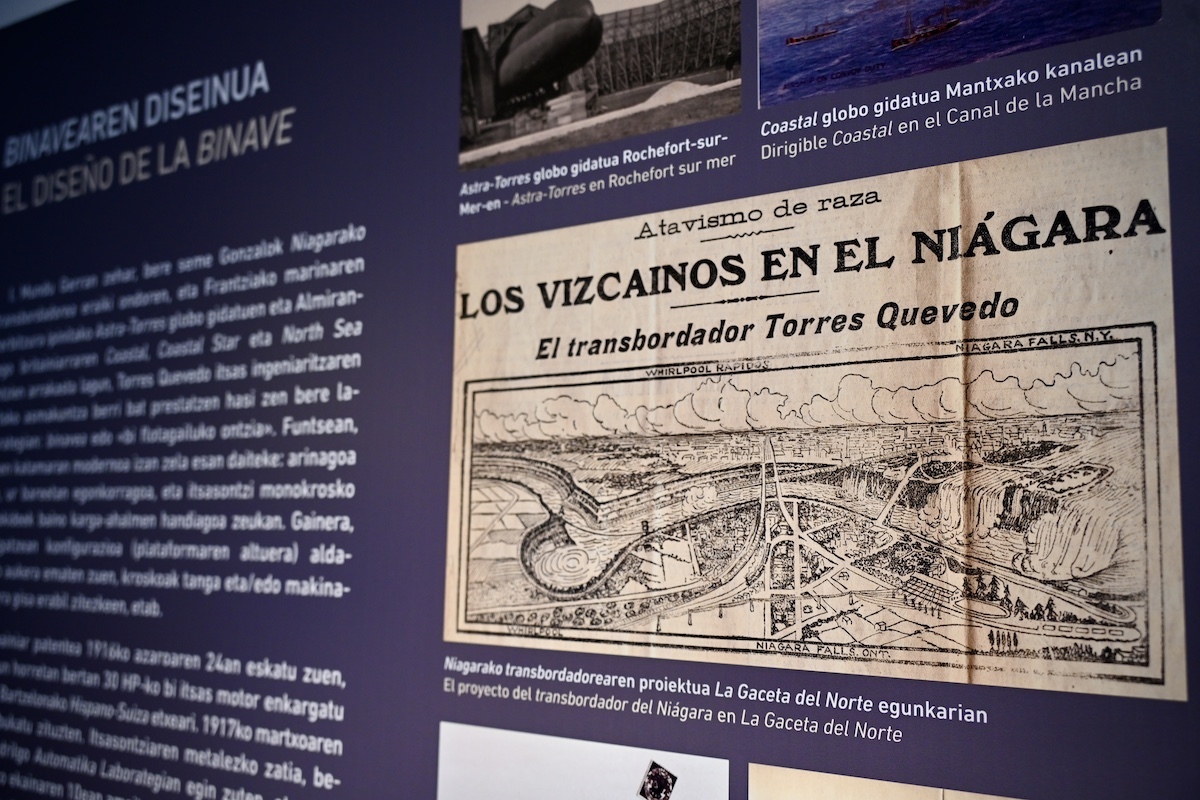 Leonardo Torresn Quevedori buruzko erakusketa Bilboko Itsasmuseumean.