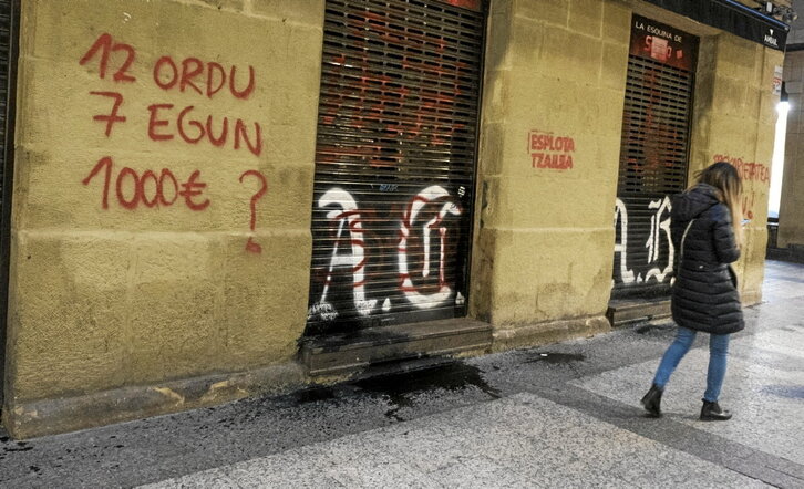 Foto de archivo de un caso anterior de explotación en un establecimiento de Donostia.