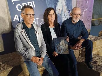 Juancar Sanz, Eli Azurmendi eta Rafa Elorza.