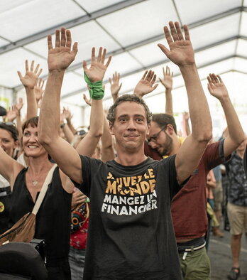 Un rassemblement lors d’Euskal Herria Burujabe en octobre 2023. Patxi BELTZAIZ