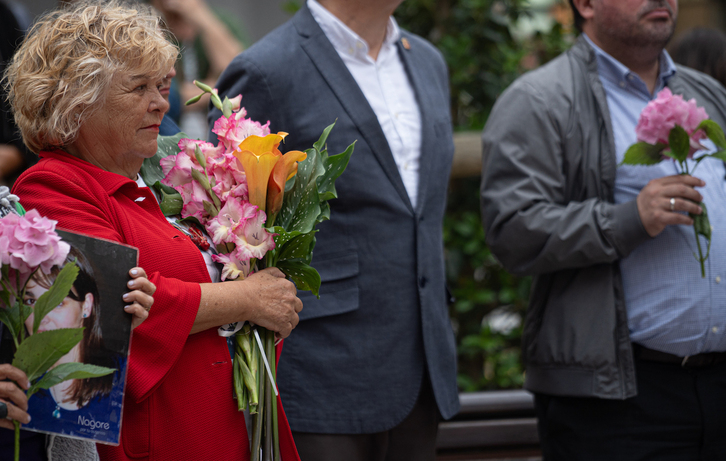 Asun Casasola en el homenaje tributado a Nagore Laffage el pasado mes de julio.