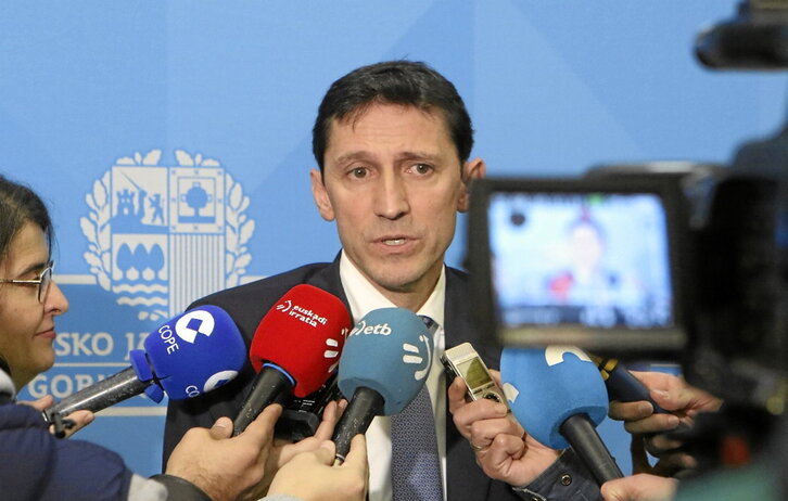 El consejero de Hacienda y Finanzas de Lakua, Noël d’Anjou, el pasado viernes.