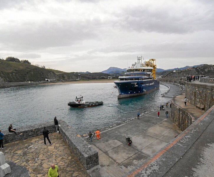 Botadura el pasado febrero del Edda Goelo, construido Astilleros Balenciaga.