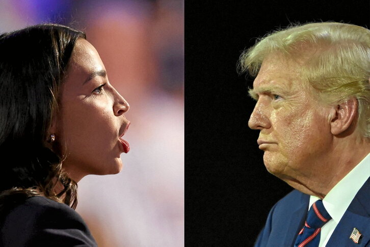 Alexandria Ocasio-Cortez eta Donald Trump.