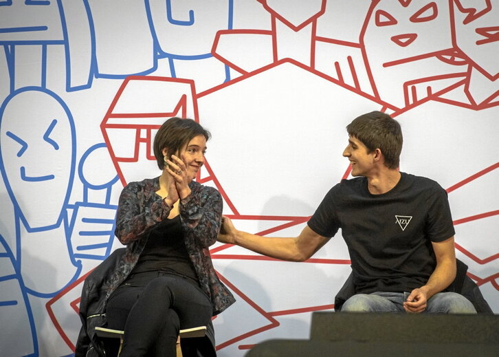 Oihana Iguaran eta Andoni Rekondo, pozik finalerako txartela lortuta.