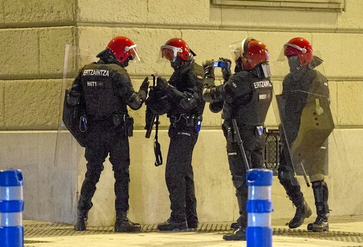 Una actuación de la Ertzaintza, en una imagen de archivo.