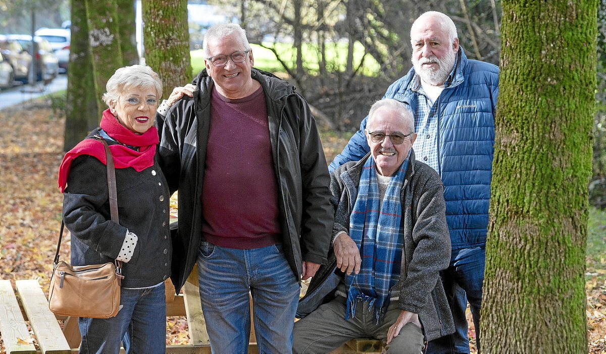 Ione Idigoras, Koldo Saralegi, Juanjo Aristizabal y Juan Karlos Arriaran posan para este reportaje. (Iñigo Uriz | FOKU)