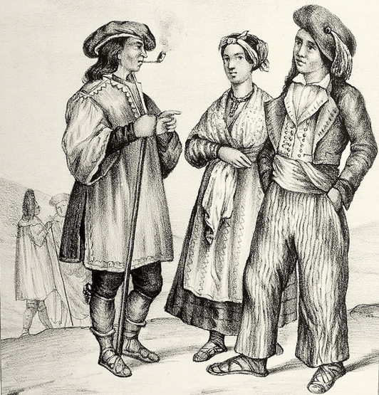 Navarros de 1843 con indumentaria de la época.