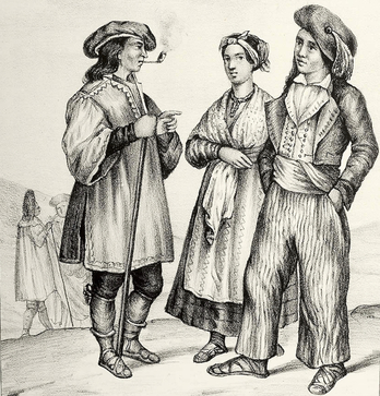 Navarros de 1843 con indumentaria de la época.