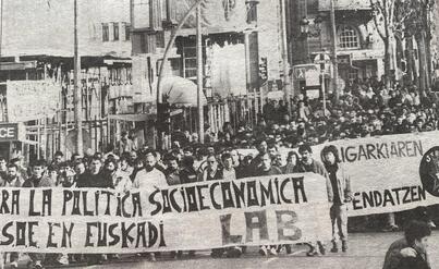 Mobilizazioa Donostian, 1988ko greba orokorrean. 