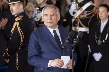 Bayrou y Macron, en un mitin en Pau en 2022.