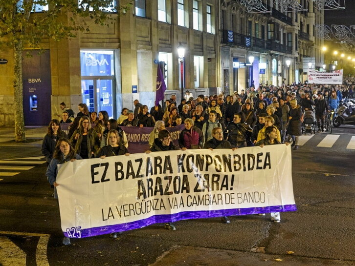 Reciente manifestación contra la violencia machista.