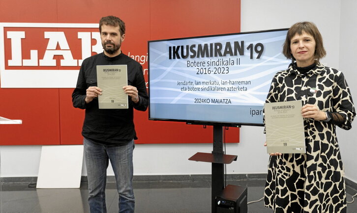 Botere sindikalari buruzko txostena aurkeztu dute LABek eta Ipar Hegoak.