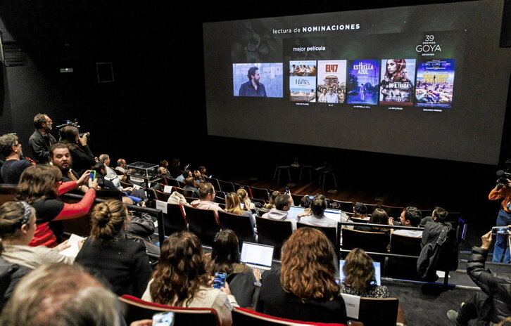 Los medios, en la retransmisión del anuncio de las nominaciones de los Goya.
