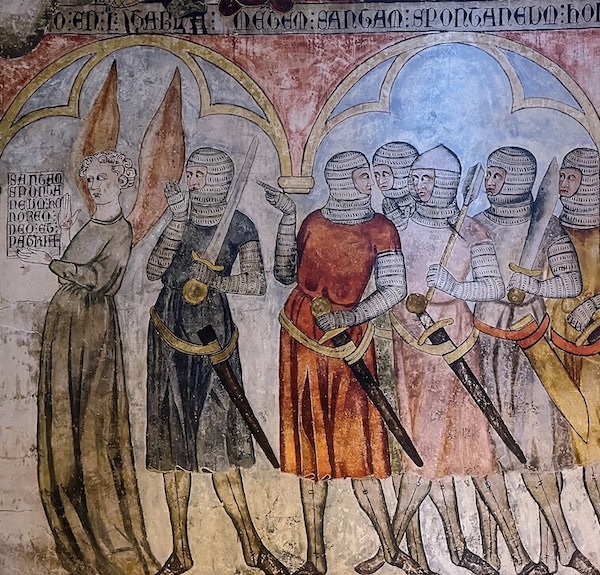 Imagen de época de caballeros medievales. (EXPOSICIÓN ‘TEMPLARIOS Y HOSPITALARIOS EN LA NAVARRA MEDIEVAL’)