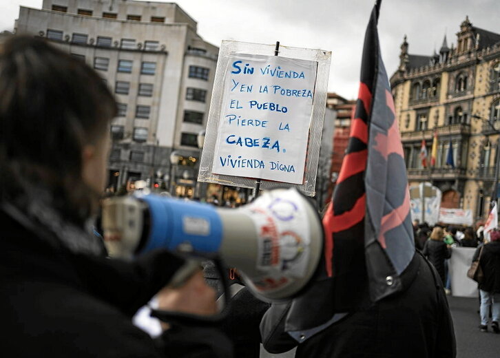 Manifestación por la vivienda celebrada el pasado fin de semana en Bilbo.