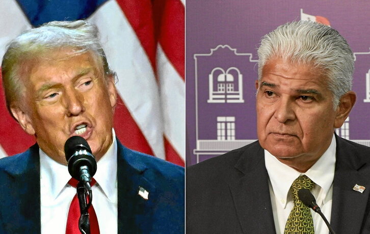 Donald Trump, presidente electo de EEUU, y José Raúl Mulino, mandatario panameño.