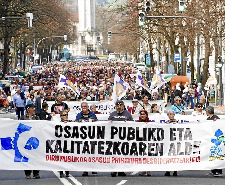 Movilización en marzo de 2024 a favor de una sanidad pública y de calidad.
