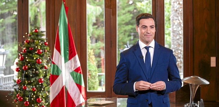 Imanol Pradales lehendakaria, urte bukaerako mezuan.