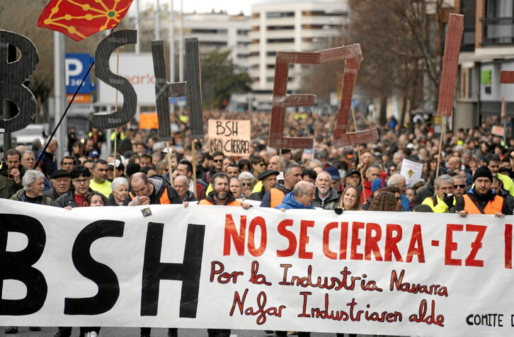 Manifestación del pasado 21 de diciembre en defensa de BSH Ezkirotz.