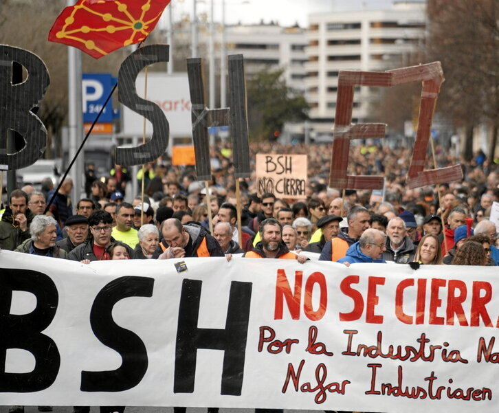 Abenduan BSH ez ixteko egindako mobilizazioa, Iruñean.