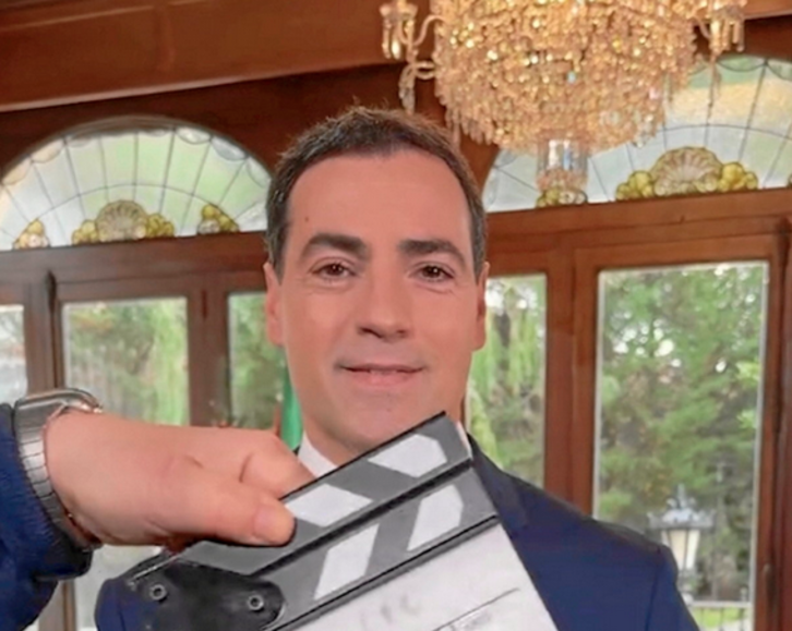 El lehendakari, grabando el mensaje de fin de año.