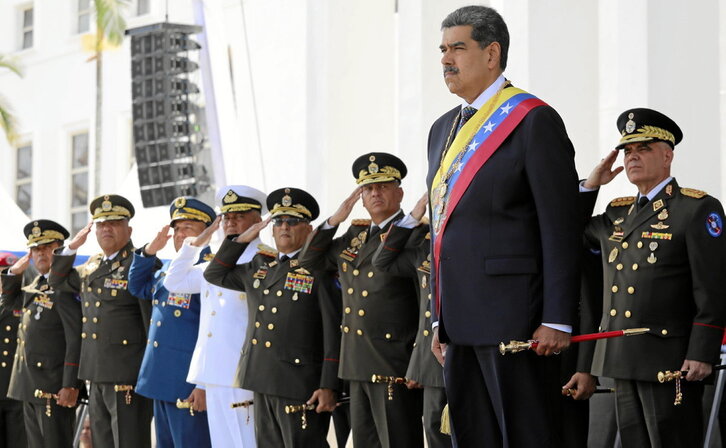 Nicolás Maduro, durante el acto de toma de posesión, ayer en Caracas.