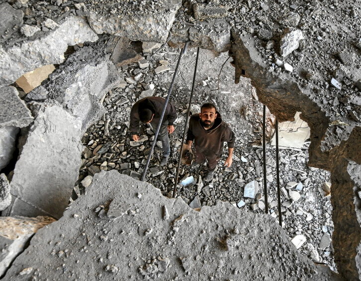 Casa destruida en el centro de la ciudad de Gaza.