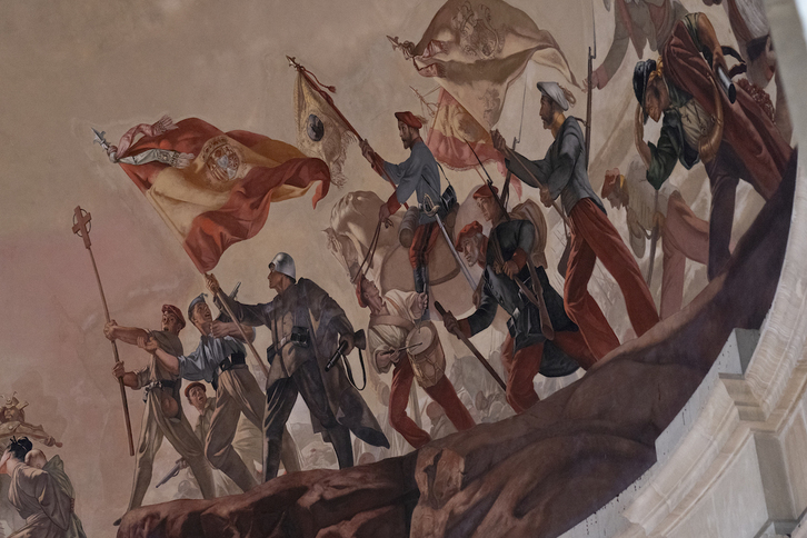 Los grabados de la cúpula de los Caídos.