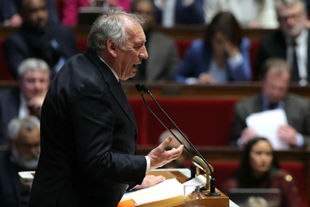 El primer ministro francés, François Bayrou, en su intervención este martes en la Asamblea francesa.