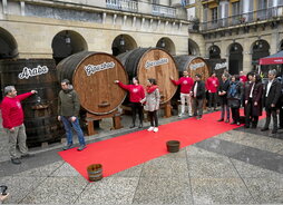 Euskal Sagardoa jatorri- deiturak herrialde guztiak batera joateko egindako lana irudikatu zuen joan den astean Donostian egindako ekitaldian.