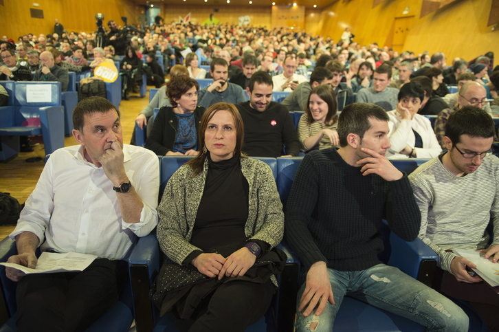 Arnaldo Otegi, Sonia Jacinto, Arkaitz Rodríguez y Pello Otxandiano, en un acto político. Monika DEL VALLE | FOKU