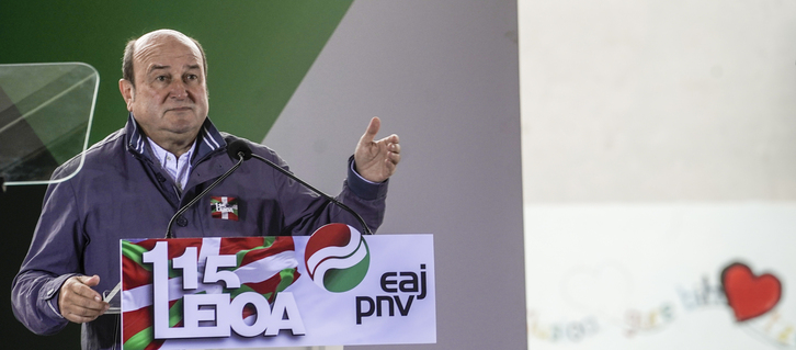 Andoni Ortuzar, en un acto del PNV en Leioa.