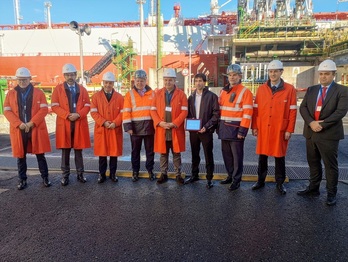 Recepción del metanero mil en la planta de regasaficación de Bahía de Bizkaia Gas.