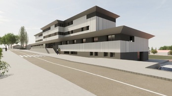 Simulación del nuevo Instituto del Pirineo que se está construyendo en Irunberri. 