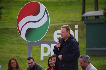 Eneko Lekue, en un acto electoral del PNV.