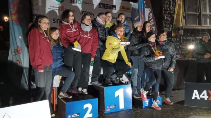 Nesken nafar selekzioa bigarrena izan da Snowrunning-eko Espainiako Txapelketan.