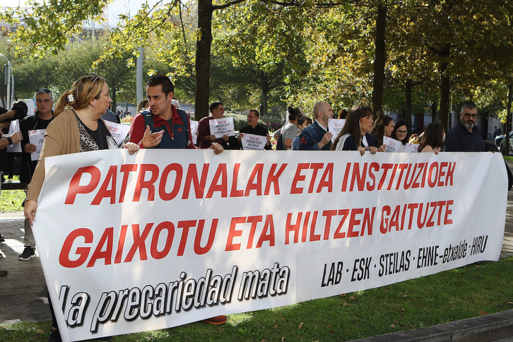 Movilización de los sindicatos contra los accidentes laborales.