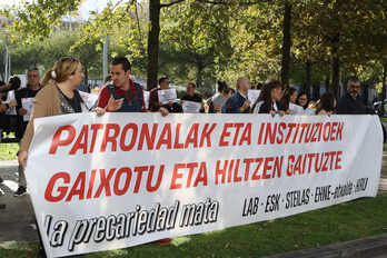 Movilización de los sindicatos contra los accidentes laborales.