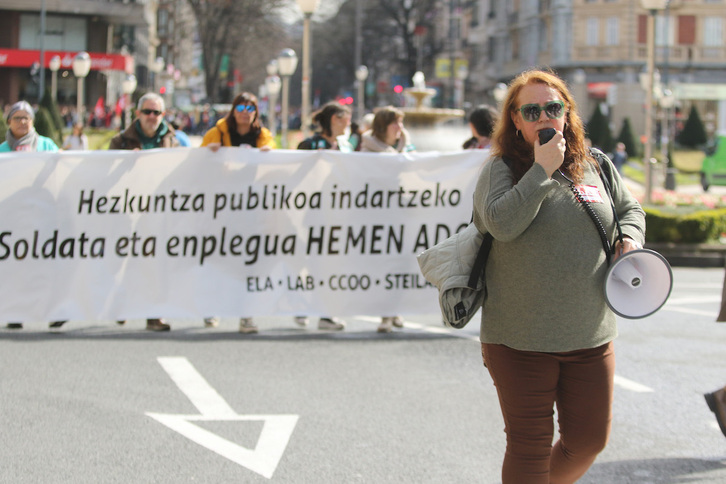 Reivindicaciones del sector educativo en la huelga del sector público en la CAV de marzo del pasado año.