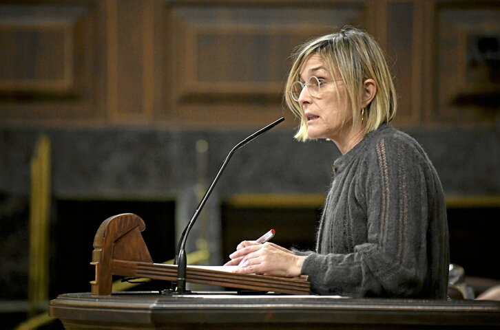 Idoia Sagastizabal, durante su defensa de la supresión del impuesto a las energéticas.