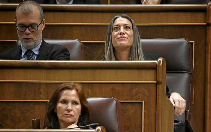 Miriam Nogueras, que expuso breve y tajantemente el no a todo de Junts, en un momento del Pleno.