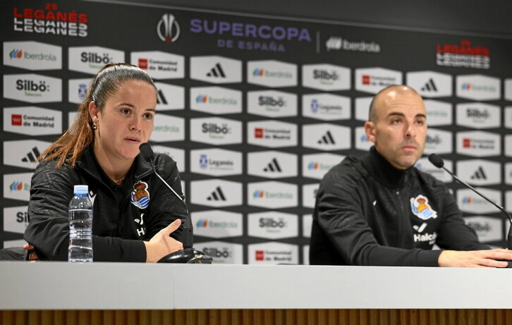 Eizagirre y Sánchez Vera departieron con la prensa antes de viajar a Leganés.