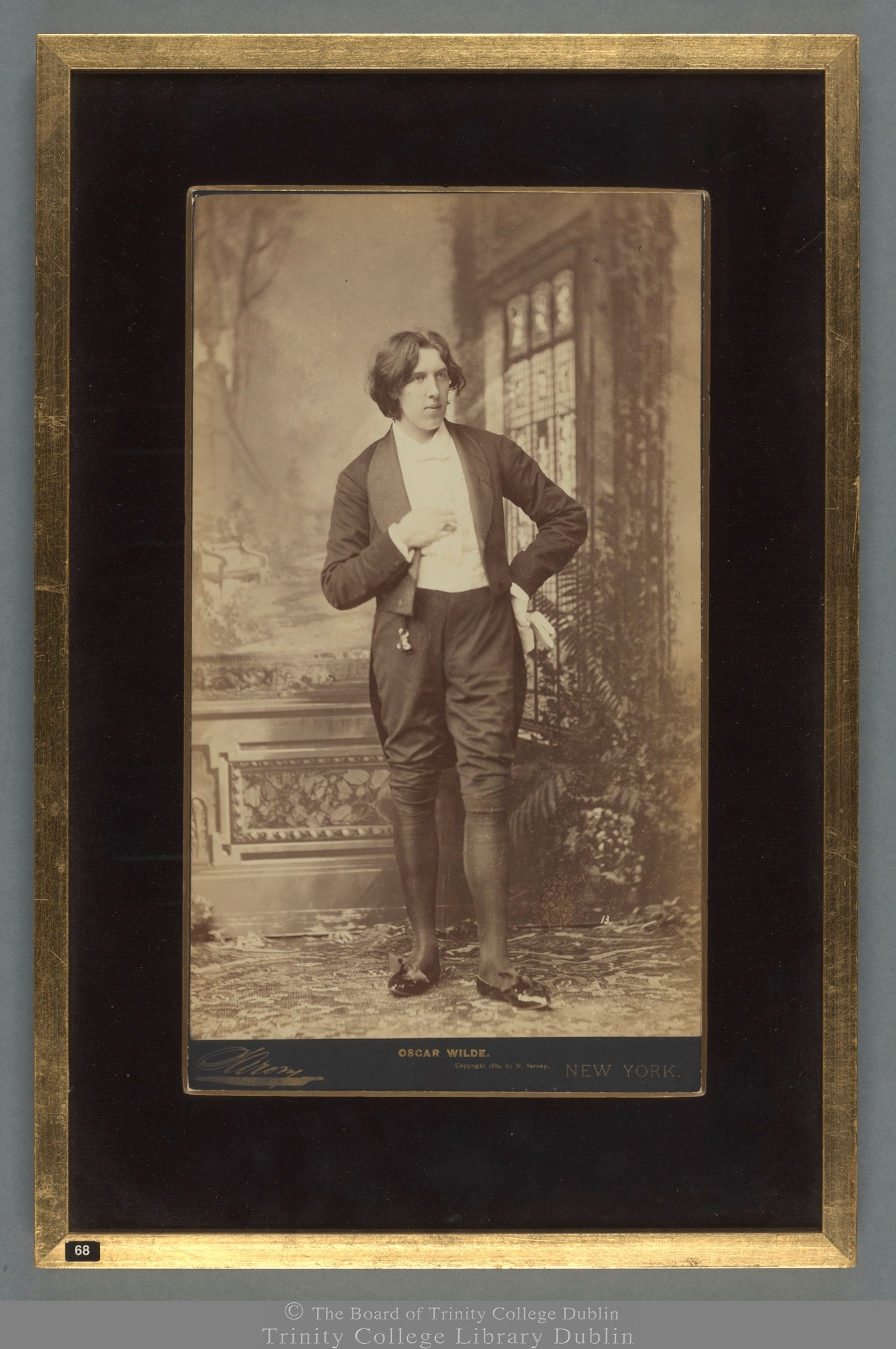 Retrato de Oscar Wilde (por Napolean Sarony, New York, 1882. TCD MS 11437/2/1/2)